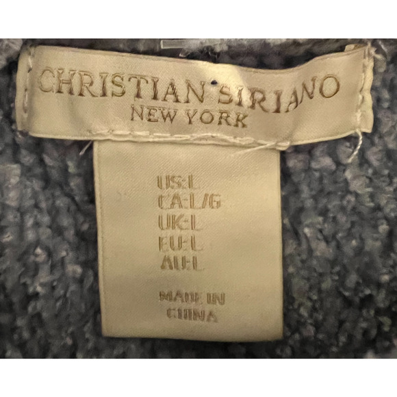 Christian Siriano Sweater Womens Size L Blue Long Sleeve Pullover Mock Neck Soft - Picture 2 of 9